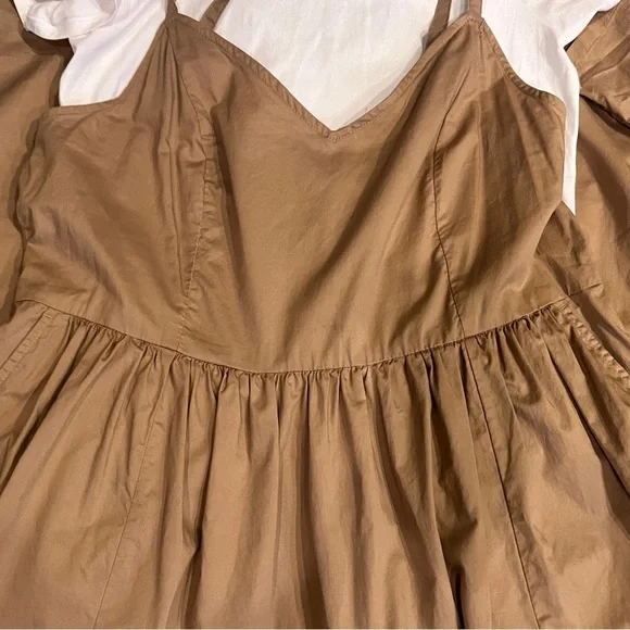 Old Navy Catherine Maxi Dress Tan Camel with Pockets - Picture 7 of 11